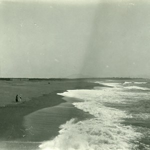 France Biarritz Beach Old Possemiers Stereo Photo Stereoview 1910