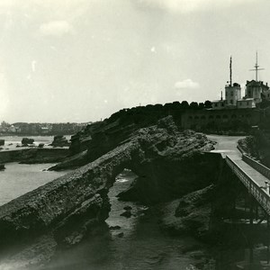 France Biarritz Roche Percee & Semaphore Old Possemiers Stereo Photo 1910