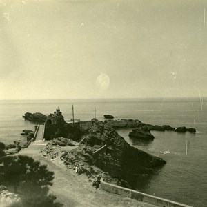 France Biarritz Rocks of Virgen Old Possemiers Stereo Photo Stereoview 1910