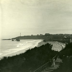 France Biarritz Beach Old Possemiers Stereo Photo Stereoview 1910