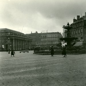 France Bordeaux Place of Comedie Old Possemiers Stereo Photo Stereoview 1910