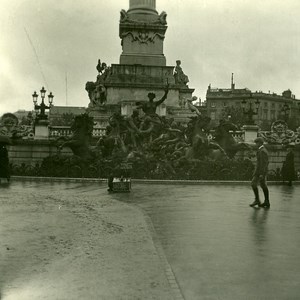 France Bordeaux Girondins monument Old Possemiers Stereo Photo Stereoview 1910