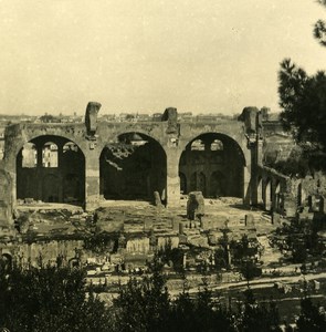 Italy Roma Palatine Hill Basilica of Constantin Old NPG Stereo Photo 1900