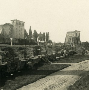 Italy Roma Palatine Hill Casa de Flavi Old NPG Stereo Stereoview Photo 1900