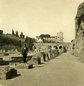 Italy Roma Palatine Hill Stadium Old NPG Stereo Stereoview Photo 1900