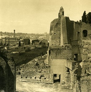 Italy Roma Palatine Hill Palace of Settimio Severo Old NPG Stereo Photo 1900