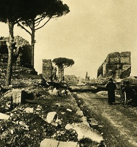 Italy Roma Via Appia Tombs Old NPG Stereo Stereoview Photo 1900