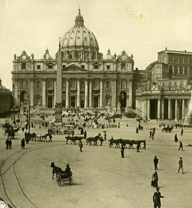 Italy Roma Tivoli Place San Peter Old NPG Stereo Stereoview Photo 1900