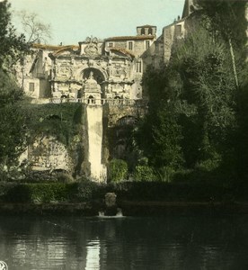 Italy Roma Tivoli Villa d Este Old ColorNPG Stereo Stereoview Photo 1900