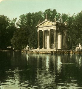 Italy Roma Villa Borghese Old Color NPG Stereo Stereoview Photo 1900