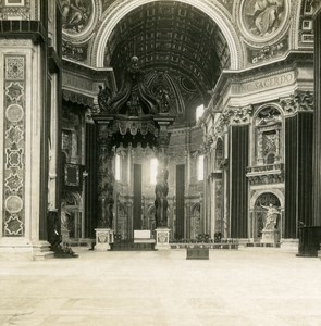 Vatican City St Peter Basilica Detail Old NPG Stereo Stereoview Photo 1900