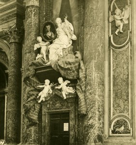 Vatican City St Peter Basilica Detail Old NPG Stereo Stereoview Photo 1900