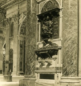 Vatican City St Peter Basilica Detail Old NPG Stereo Stereoview Photo 1900