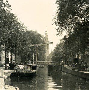 Netherlands Amsterdam Groenburgwal Old NPG Stereo Stereoview Photo 1900