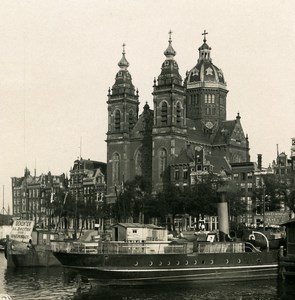 Netherlands Amsterdam Church St Nicolass Old NPG Stereo Stereoview Photo 1900