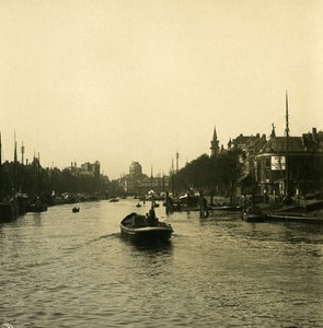 Netherlands Rotterdam New Harbour Old NPG Stereo Stereoview Photo 1900