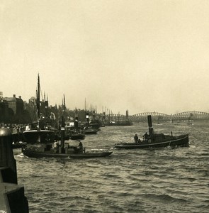 Netherlands Rotterdam New Dock Old NPG Stereo Stereoview Photo 1900