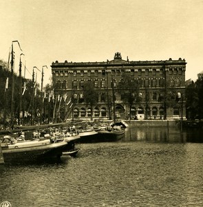 Netherlands Rotterdam Post Office Old NPG Stereo Stereoview Photo 1900