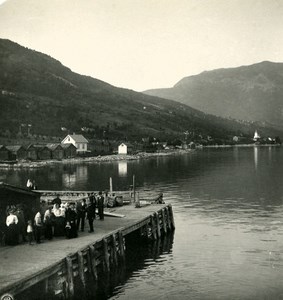 Norway Leikanger Sognefjord Old NPG Stereo Stereoview Photo 1900