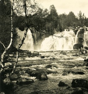 Norway Lillehammer Falls Old NPG Stereo Stereoview Photo 1900