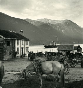 Norway Romsdalfjord Old NPG Stereo Stereoview Photo 1900