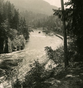 Norway Vrangfoss River Old NPG Stereo Stereoview Photo 1900