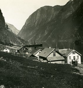 Norway Gudvangen Old NPG Stereo Stereoview Photo 1900