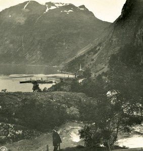 Norway Merok Gelrangerfjord Old NPG Stereo Stereoview Photo 1900