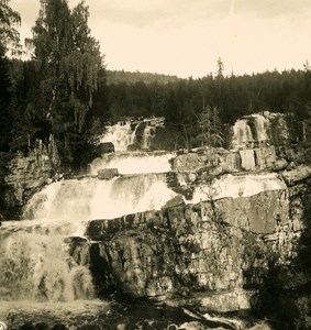 Norway Lilllehammer Waterfall Old NPG Stereo Stereoview Photo 1900