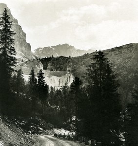 Italy Alps Dolomites Falzarego Pass Old NPG Stereo Stereoview Photo 1900