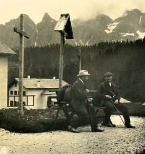 Italy Alps Dolomites on the Tre Croci Pass Old NPG Stereo Stereoview Photo 1900