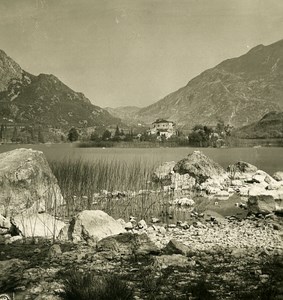 Italy Alps Tyrol Val Pusteria Lake Dobbiaco Old NPG Stereo Stereoview Photo 1900