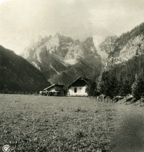 Italy Dolomites Cristallin Pic Popena Monte Cristallo Old NPG Stereo Photo 1900
