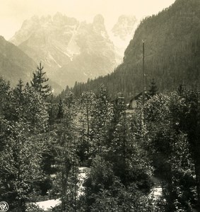 Italy Alps Dolomites Monte Cristallo Old NPG Stereo Stereoview Photo 1900