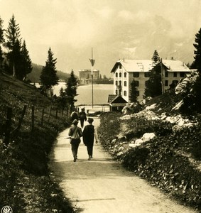 Italy Alps Dolomites around the lake of Misurina Old NPG Stereo Photo 1900