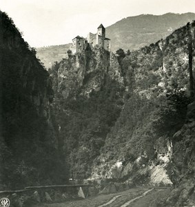 Italy Alps Dolomites Val d'Ega Eggental Castle NPG Stereo Stereoview Photo 1900