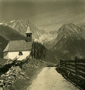 Italy Alps Dolomites Valle di Anterselva Panorama Old NPG Stereo Photo 1900