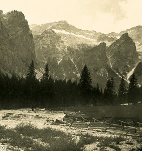Italy Alps Trentin Valley of Braies Prags Old NPG Stereo Stereoview Photo 1900