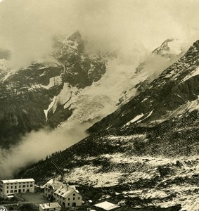 Italy Alps Dolomites Passo dello Stelvio Franzenshohe Old NPG Stereo Photo 1900