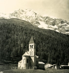 Italy Alps Trentin Sulden Church St Gertraud Old NPG Stereo Photo 1900