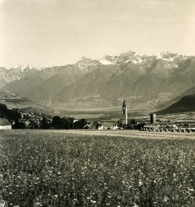 Italy Alps Tyrol val Venosta or Vinschgau Old NPG Stereo Stereoview Photo 1900