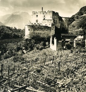 Italy Alps Tyrol val Venosta or Vinschgau Castle Old NPG Stereo Photo 1900