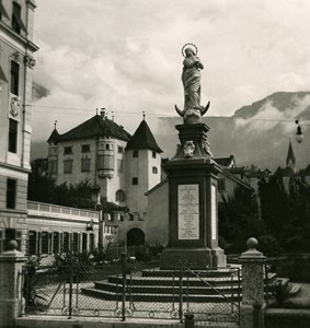Italy Alps Trentin Merano Virgin Mary statue Old Stereo Stereoview Photo 1900