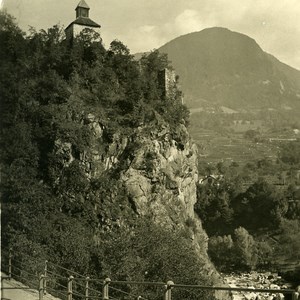 Italy Alps Trentin Meran Merano Zenoburg Old NPG Stereo Stereoview Photo 1900