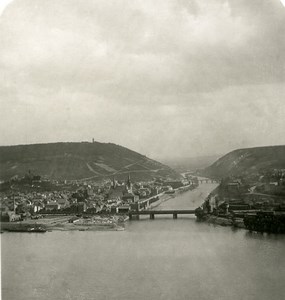 Germany Rhine River Bingen Nahetal Old NPG Stereo Stereoview Photo 1900