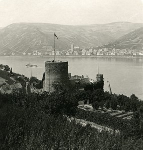 Germany Rhine River Heimburg Panorama Old NPG Stereo Stereoview Photo 1900