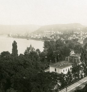 Germany Rhine River Boppard Panorama Old NPG Stereo Stereoview Photo 1900