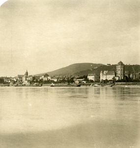 Germany Rhine River Oberlahnstein Panorama Old NPG Stereo Stereoview Photo 1900