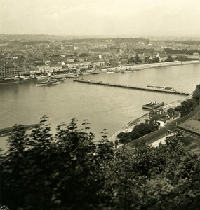 Germany Rhine River Coblenz taken from Ehrenbreitstein Old NPG Stereo Photo 1900
