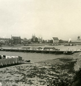 Germany Rhine River Koblenz Panorama Old NPG Stereo Stereoview Photo 1900